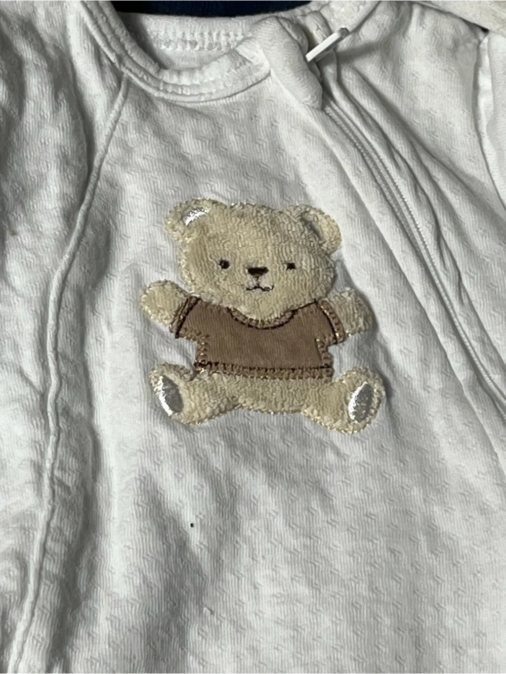 Twin Set With A Back-up. Cream Teddy Footed Onesies  3-pc set